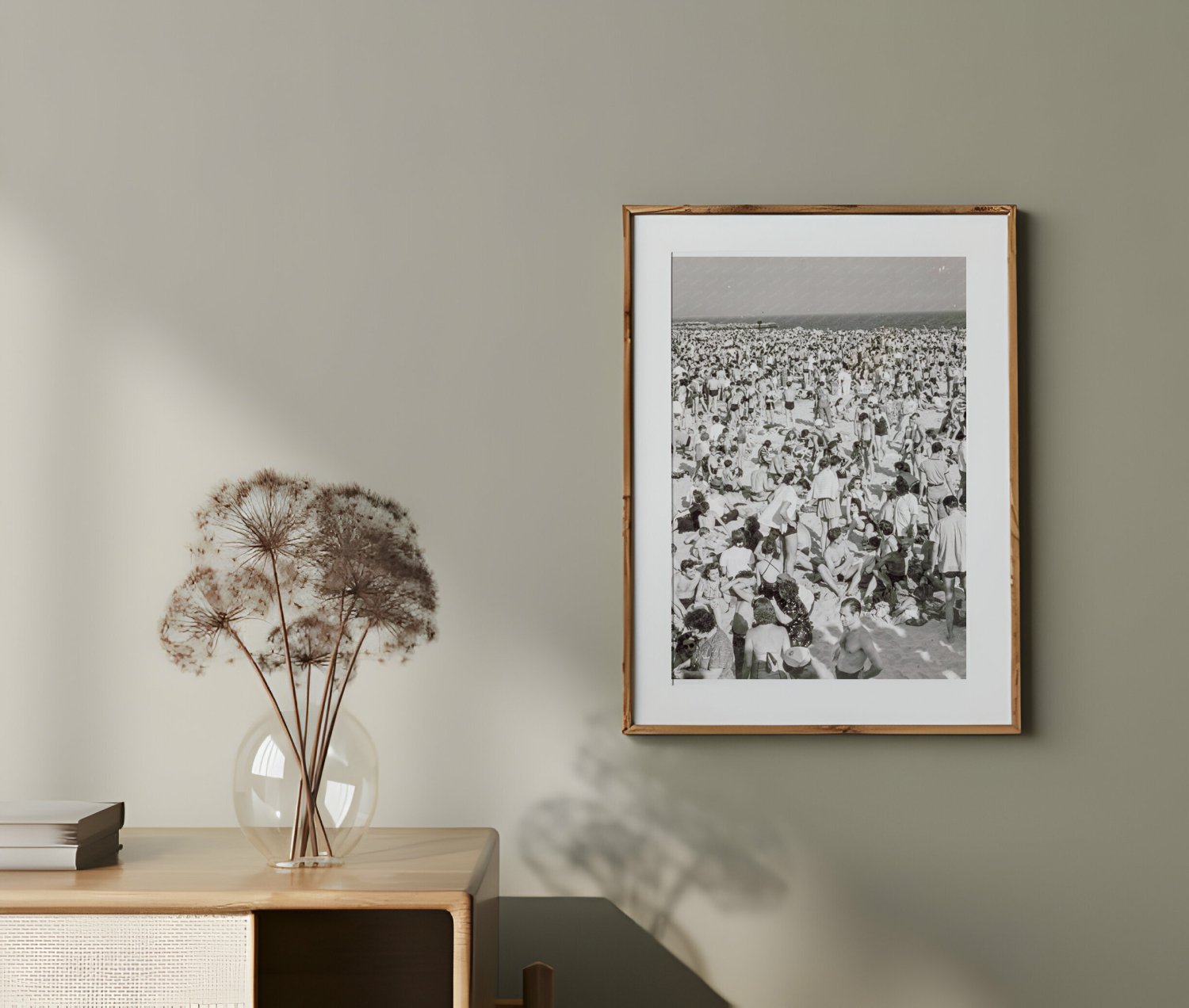 Coney Island Beach Crowd Vintage Photo Early 1940s New York Recreation History - Available at KNOWOL