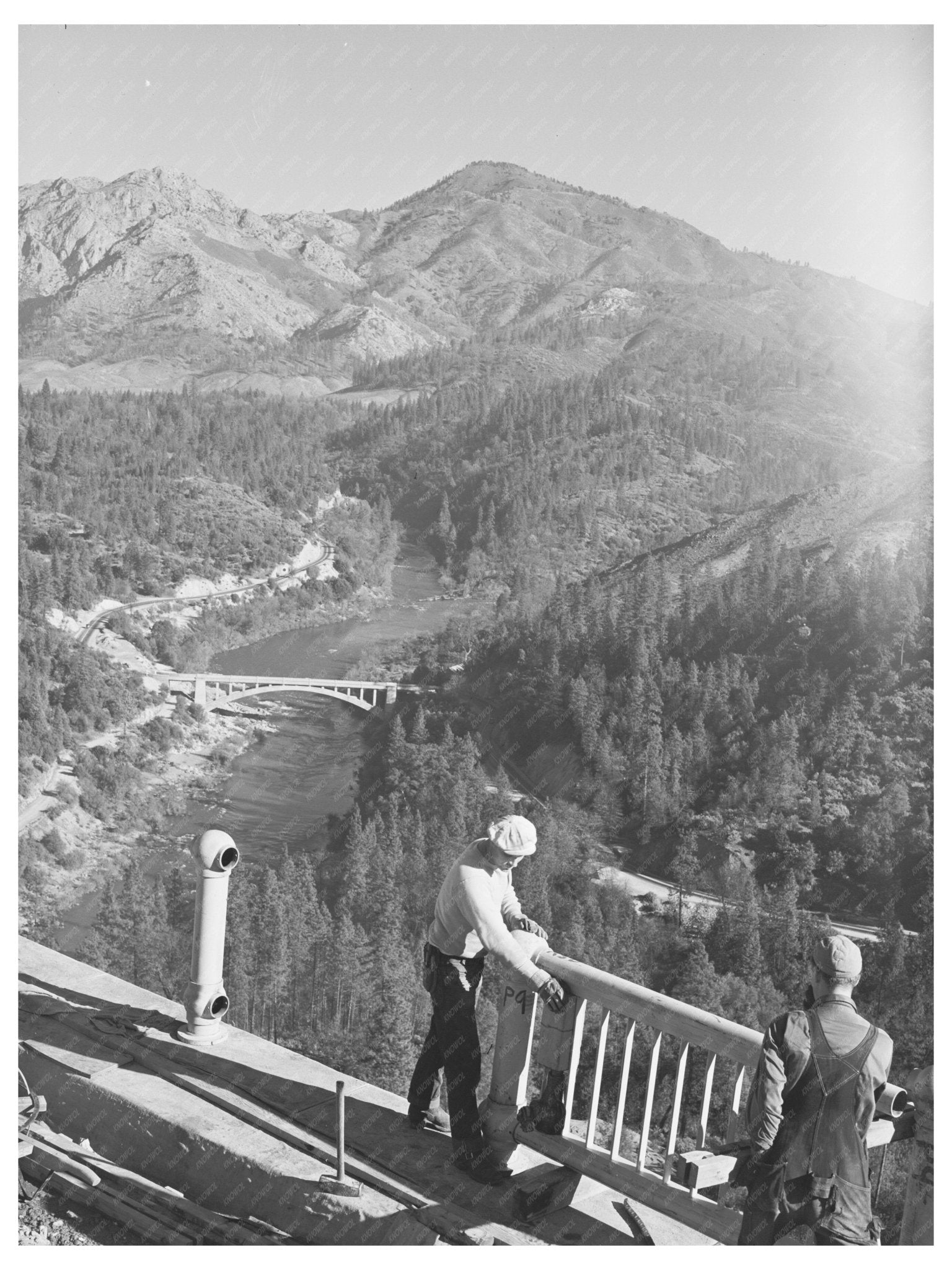 Construction of Pit River Bridge Shasta County 1941 - Available at KNOWOL