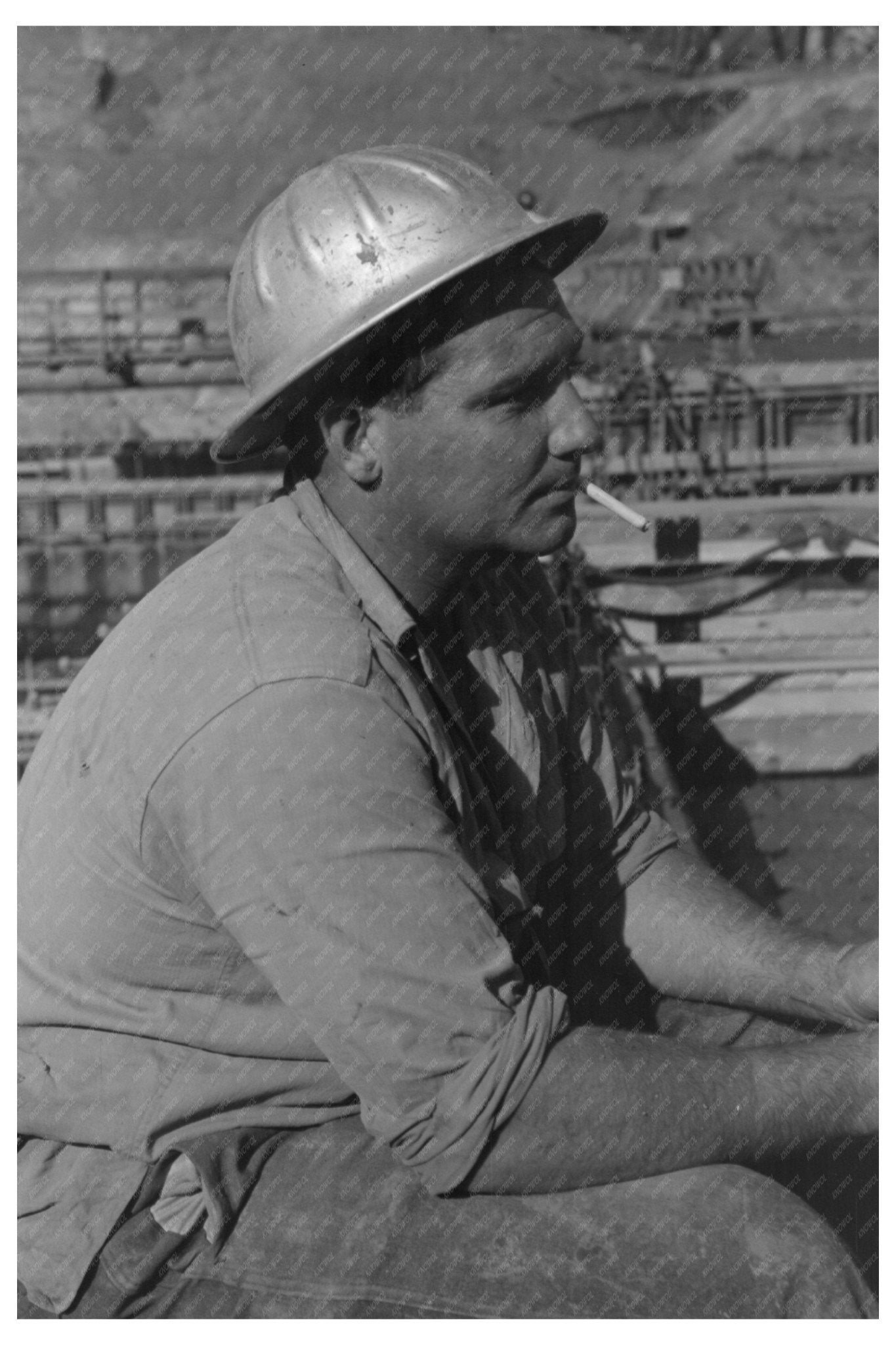 Construction Worker at Shasta Dam 1944 - Available at KNOWOL