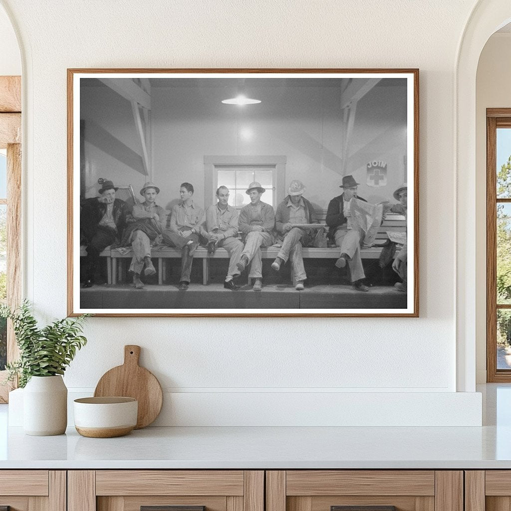 Construction Workers at Shasta Dam Commissary December 1940 - Available at KNOWOL