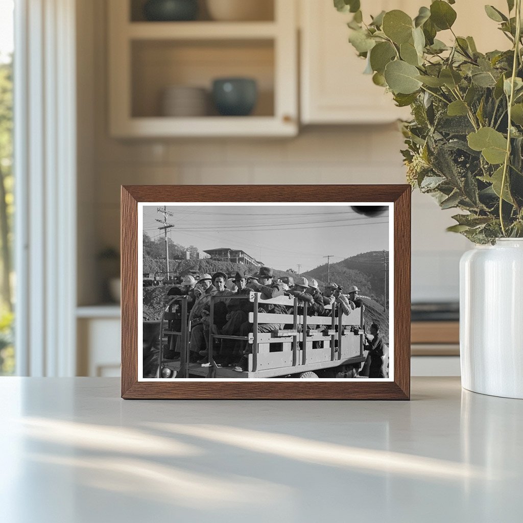 Construction Workers Board Truck for Shasta Dam 1940 - Available at KNOWOL