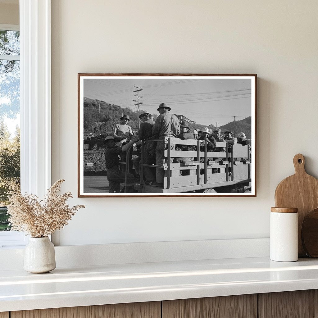 Construction Workers on Truck to Shasta Dam 1944 - Available at KNOWOL