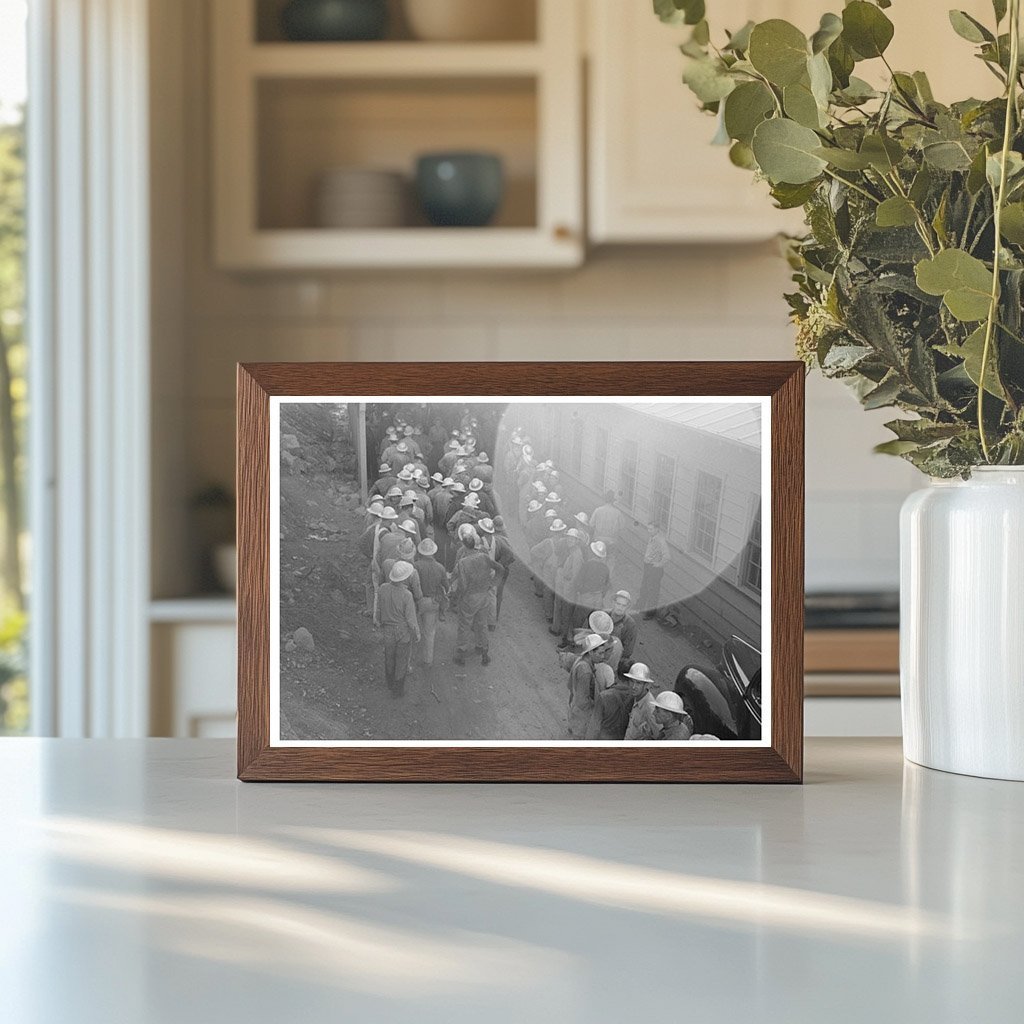 Construction Workers Receiving Pay at Shasta Dam 1940 - Available at KNOWOL