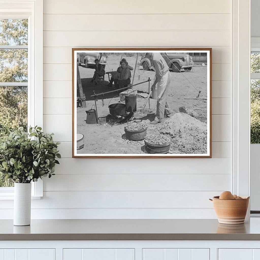 Cook Prepares Bread at SMS Ranch Chuck Wagon 1939 - Available at KNOWOL