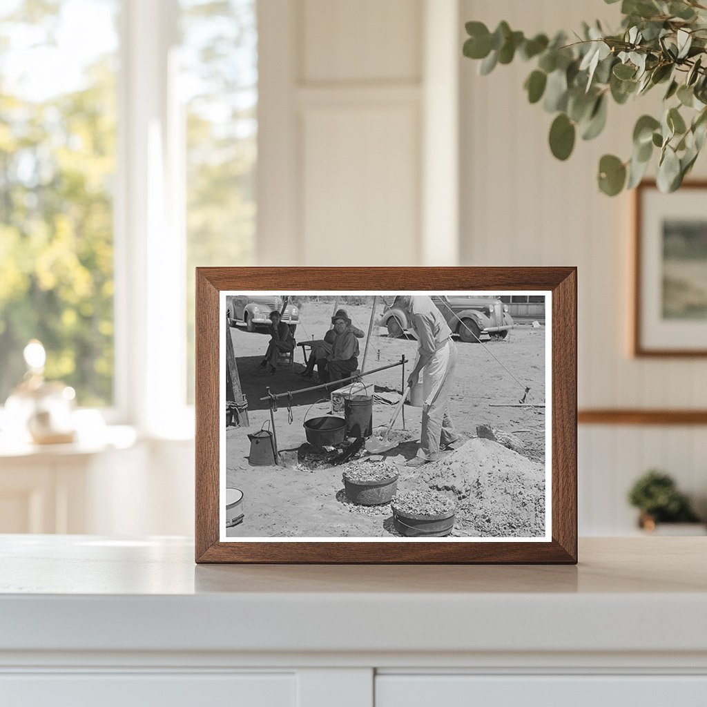 Cook Prepares Bread at SMS Ranch Chuck Wagon 1939 - Available at KNOWOL