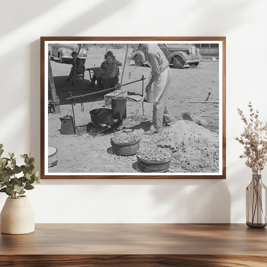 Cook Prepares Bread at SMS Ranch Chuck Wagon 1939 - Available at KNOWOL