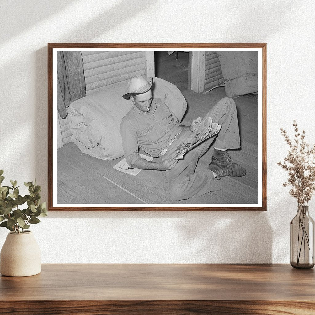 Cook Reading Newspaper at SMS Ranch Spur Texas May 1939 - Available at KNOWOL