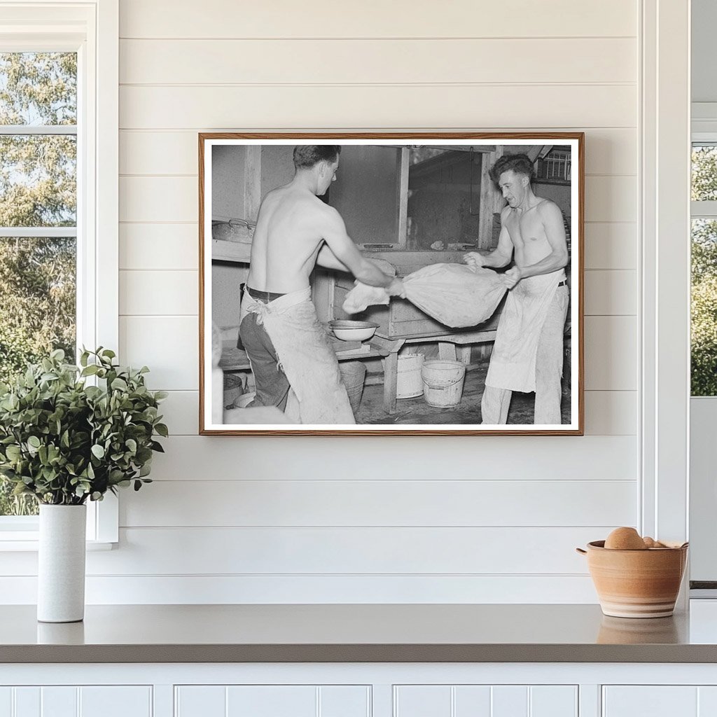 Cooks Dry Silverware at Logging Camp Effie Minnesota 1937 - Available at KNOWOL