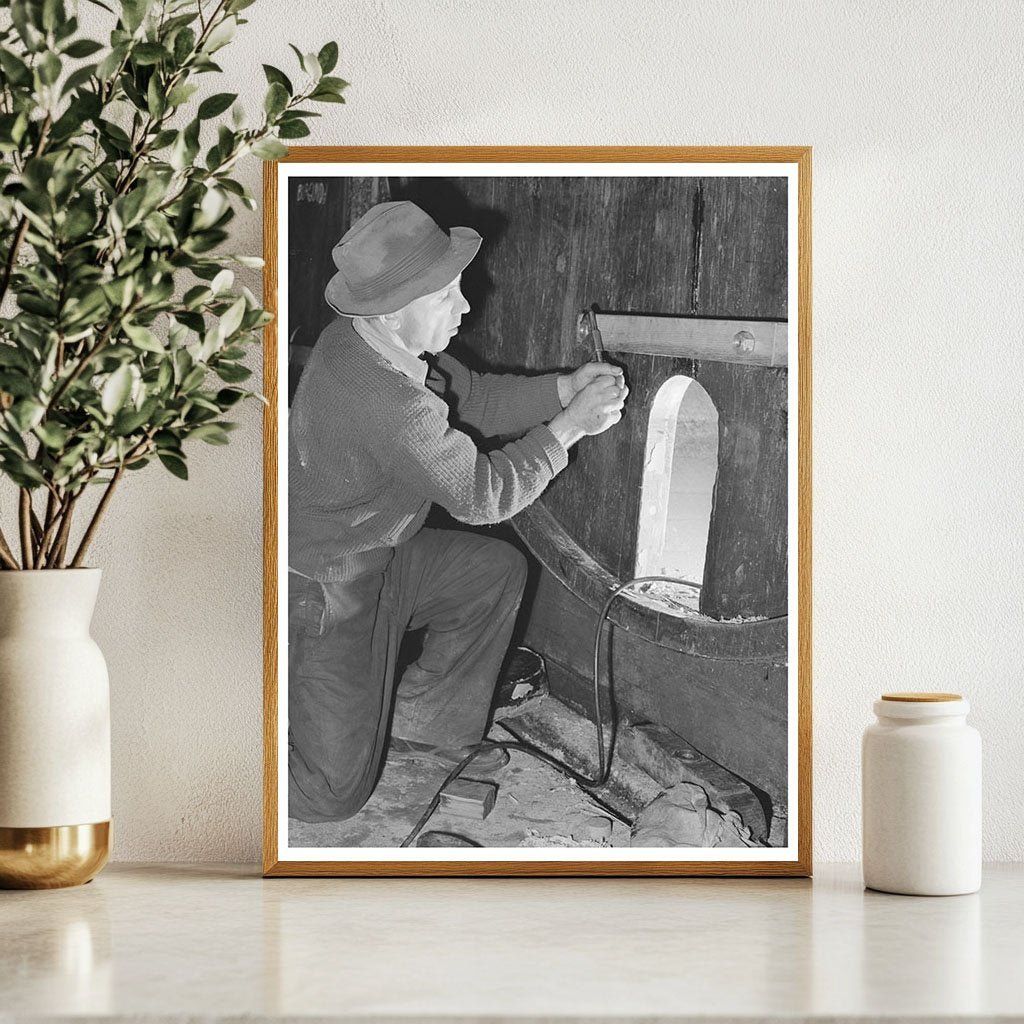 Cooper Fitting Cask Head at Sonoma Winery 1942 - Available at KNOWOL