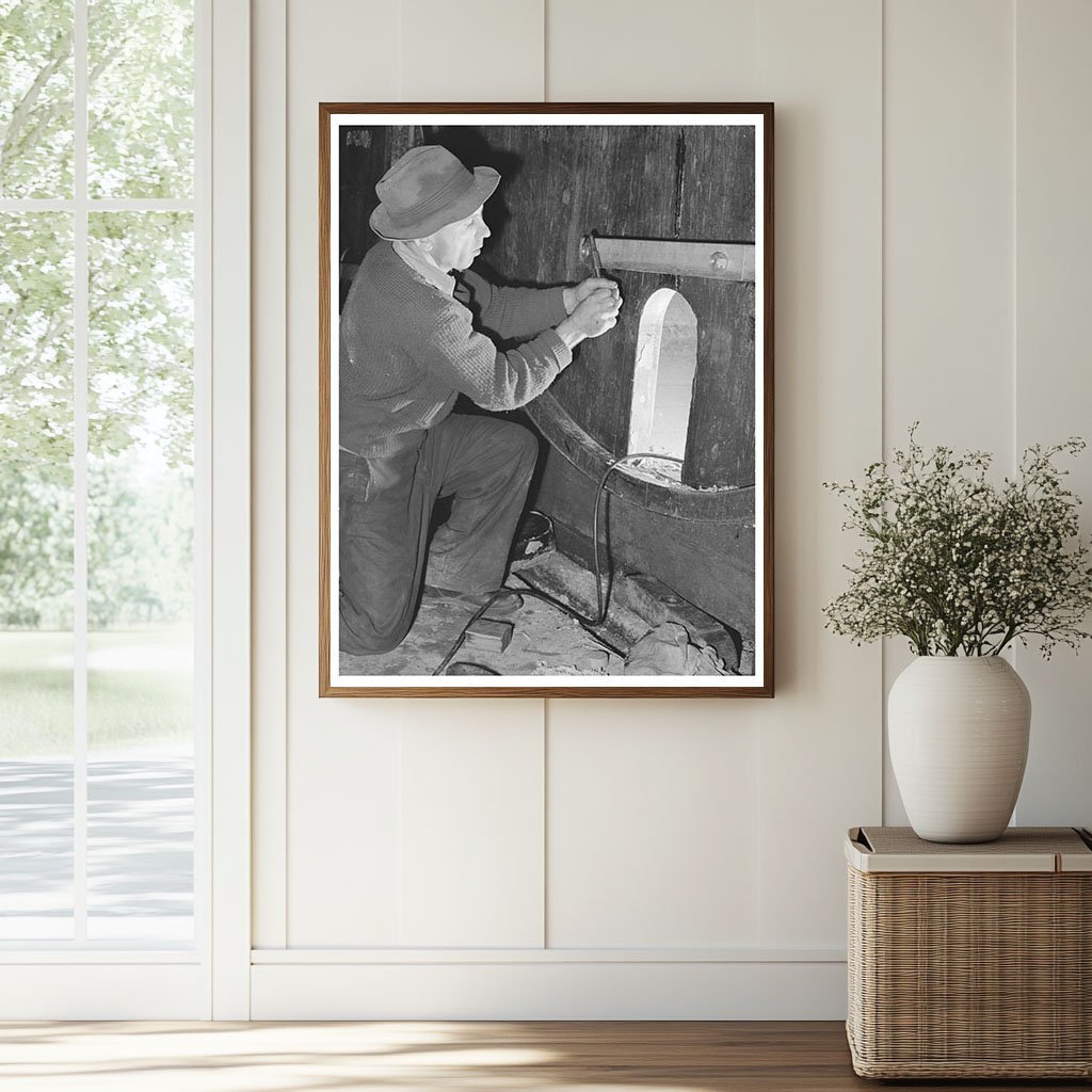 Cooper Fitting Cask Head at Sonoma Winery 1942 - Available at KNOWOL