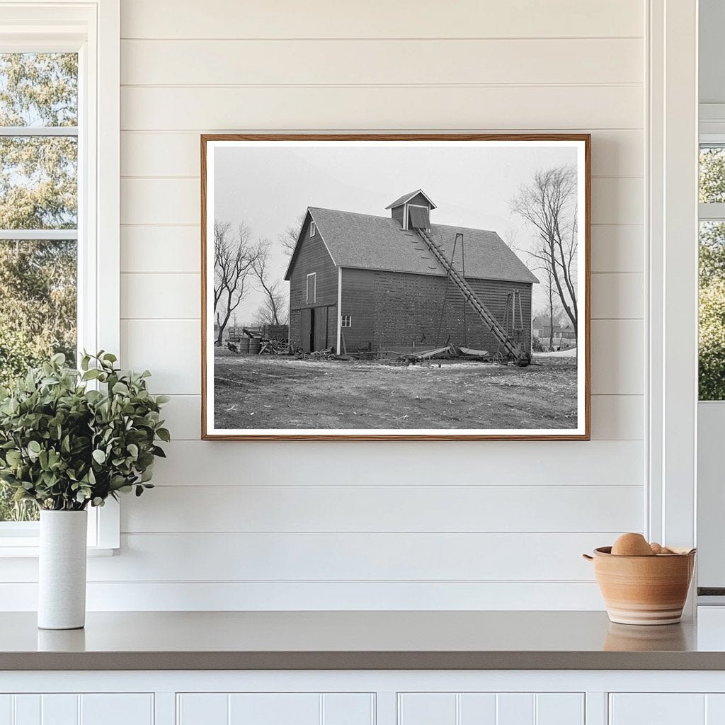 Corn Crib on Rex Inman Farm Estherville Iowa 1936 - Available at KNOWOL