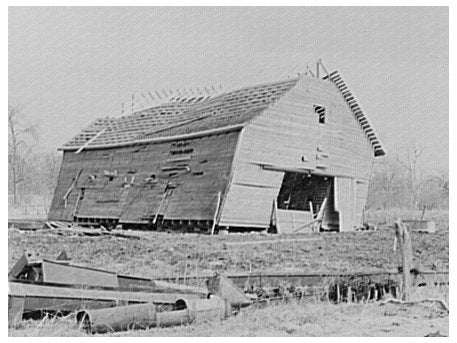Corn Crib on William Weltis Farm Indiana February 1937 - Available at KNOWOL
