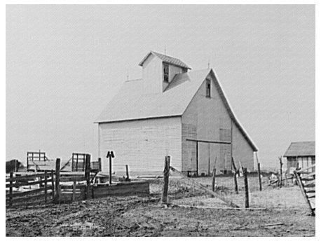 Corncrib on August Grettencords Farm February 1937 - Available at KNOWOL