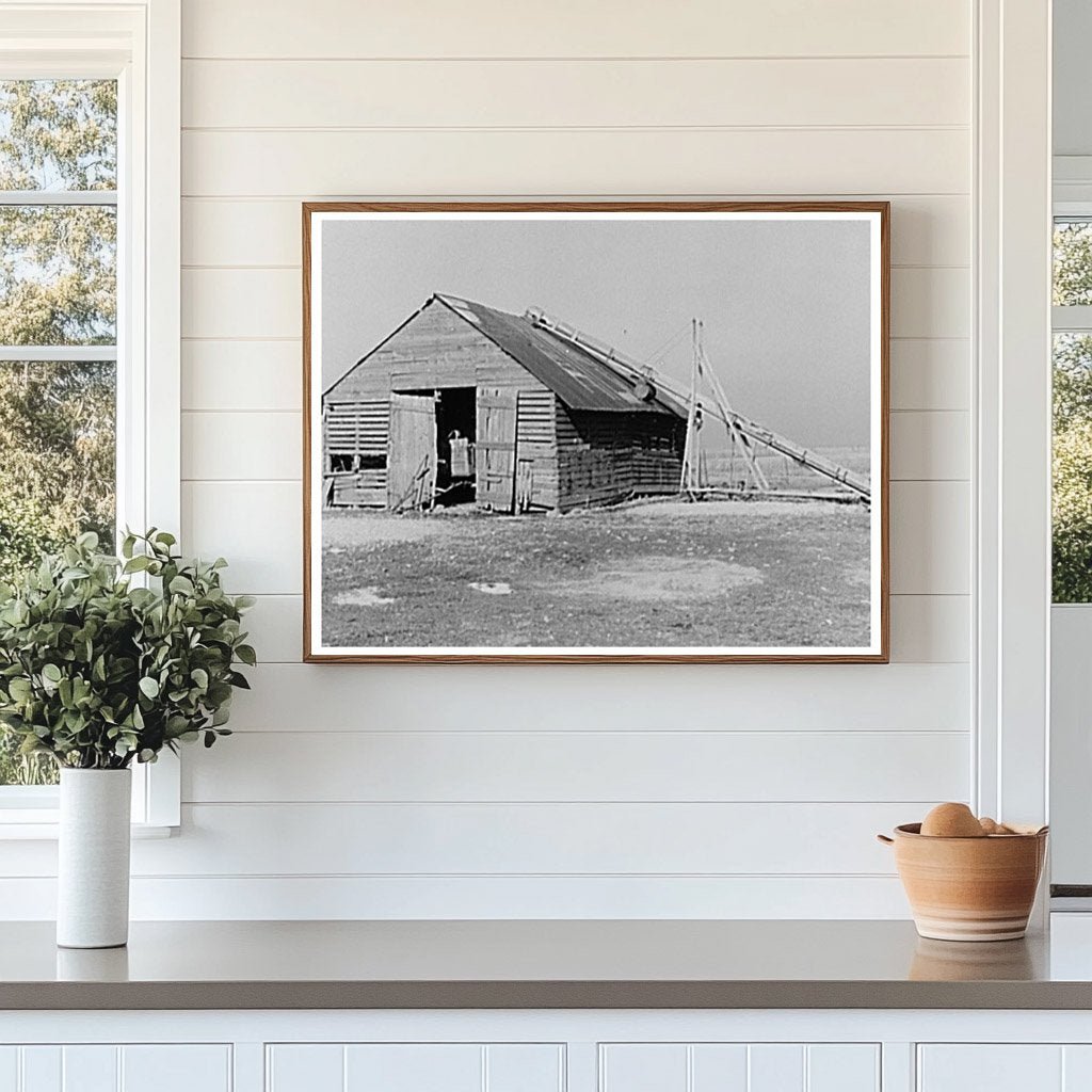 Corncrib on John Landers Farm Marseilles Illinois 1937 - Available at KNOWOL
