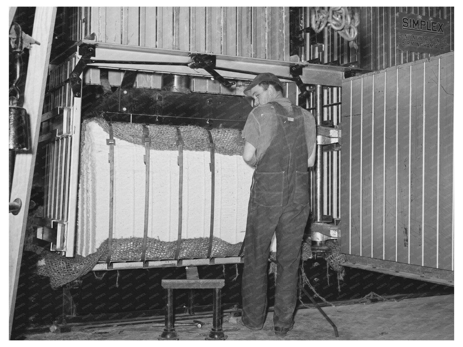 Cotton Baler at Lake Dick Arkansas October 1938 - Available at KNOWOL