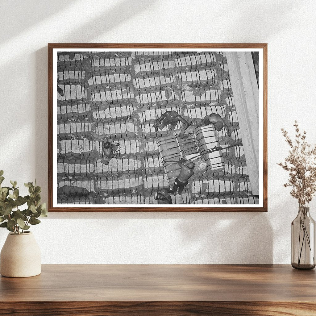 Cotton Bales Stored on Freighter in Houston 1939 - Available at KNOWOL