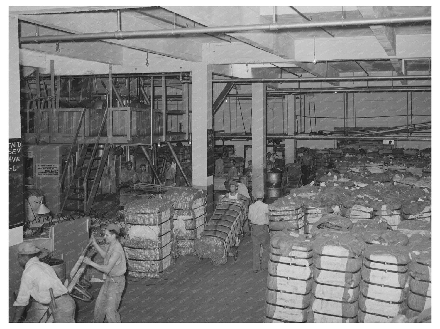 Cotton Compress Interior Houston Texas October 1939 - Available at KNOWOL