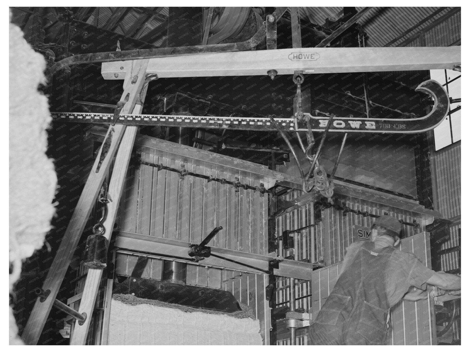 Cotton Gin Scales and Baler Lake Dick Project Arkansas 1938 - Available at KNOWOL