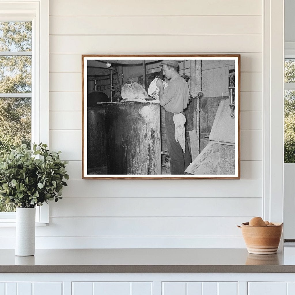 Cotton Mill Workers Mixing Starch Laurel Mississippi 1938 - Available at KNOWOL
