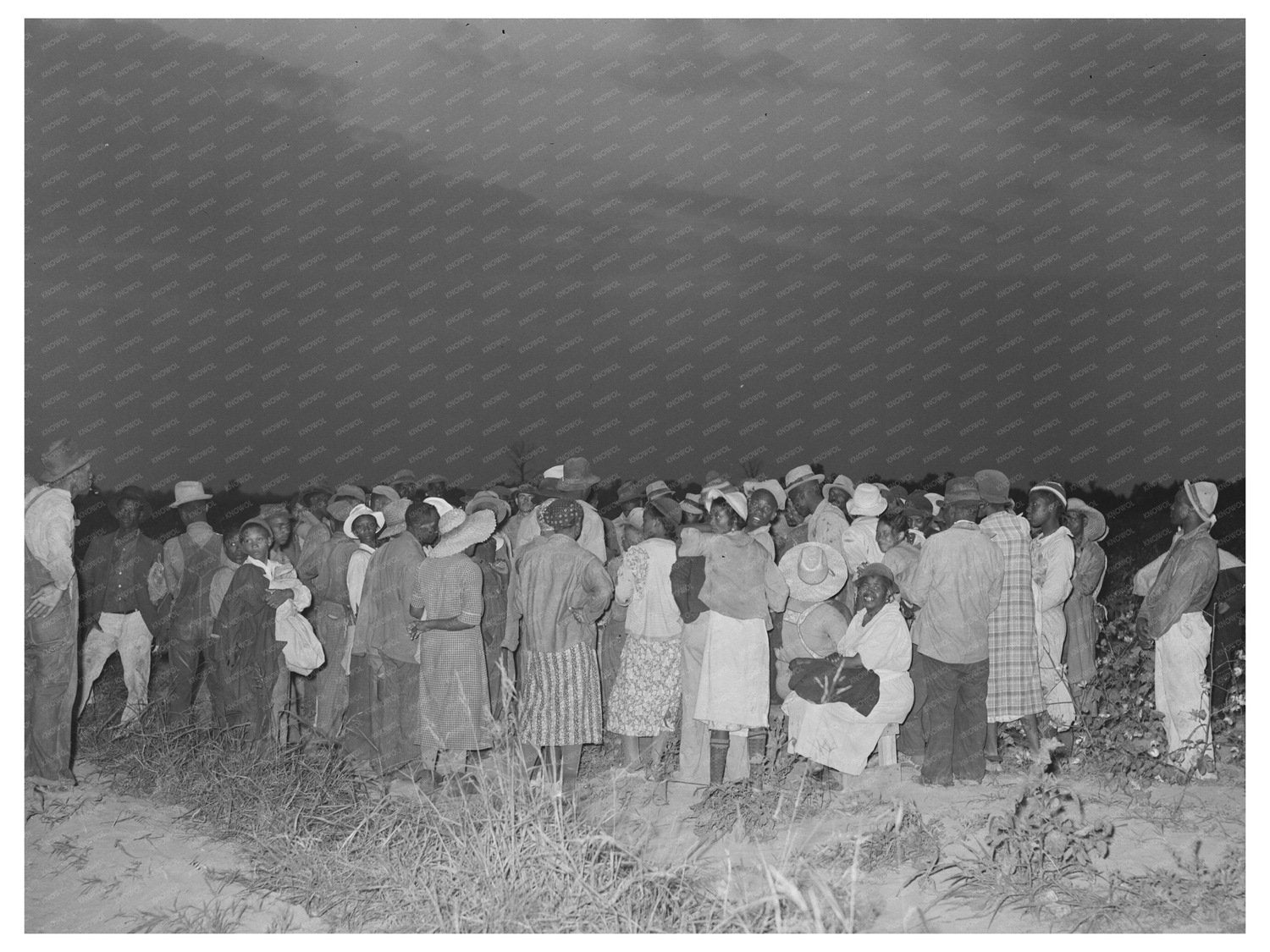 Cotton Pickers Await Payment Lake Dick Project 1938 - Available at KNOWOL