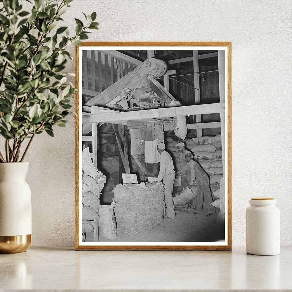 Cotton Seed Meal Sacking at Texas Oil Mill 1939 - Available at KNOWOL