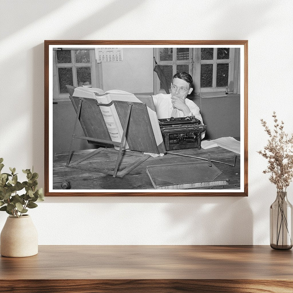 County Clerk in San Augustine Texas April 1939 Vintage Photo - Available at KNOWOL