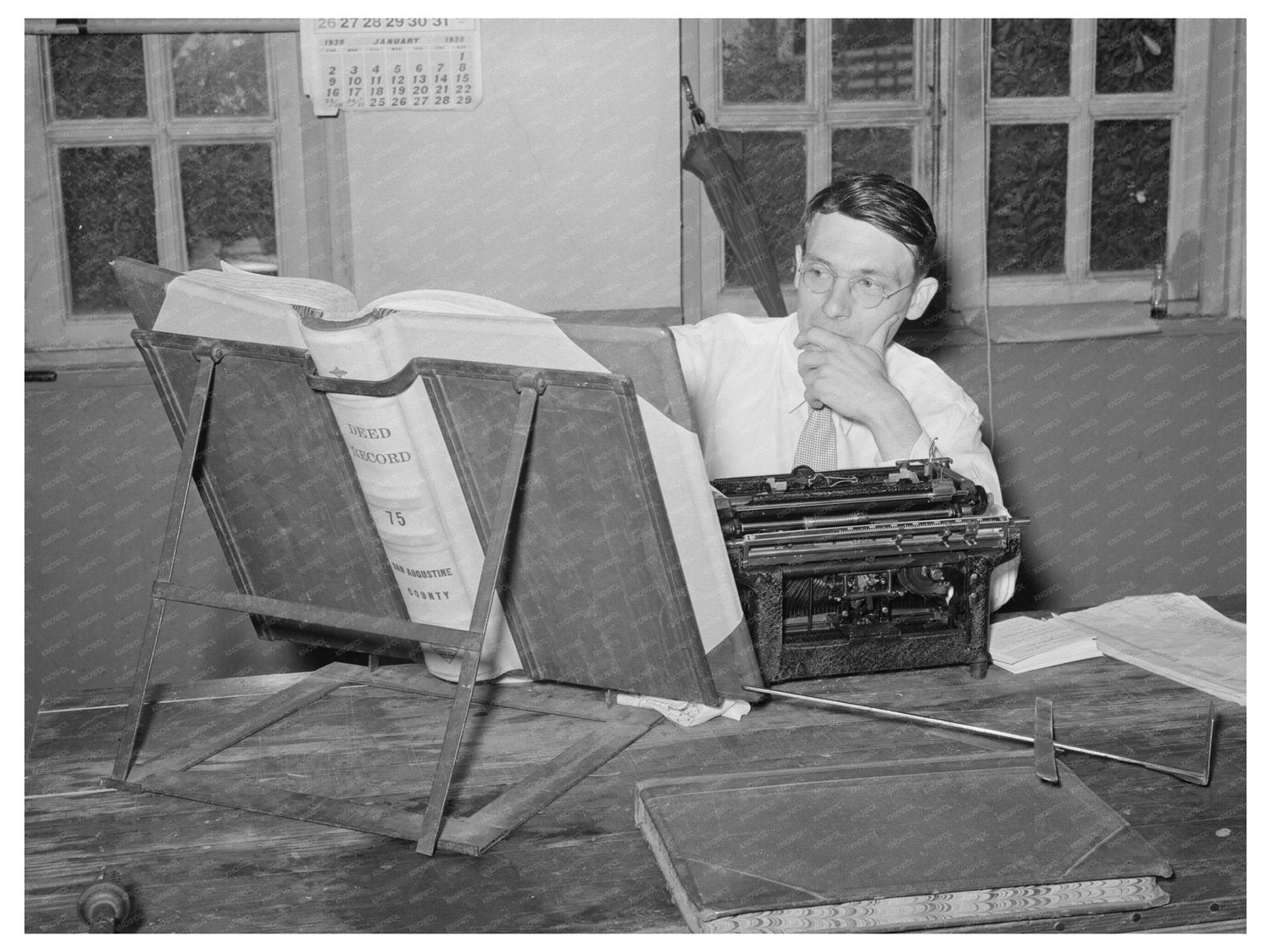 County Clerk in San Augustine Texas April 1939 Vintage Photo - Available at KNOWOL