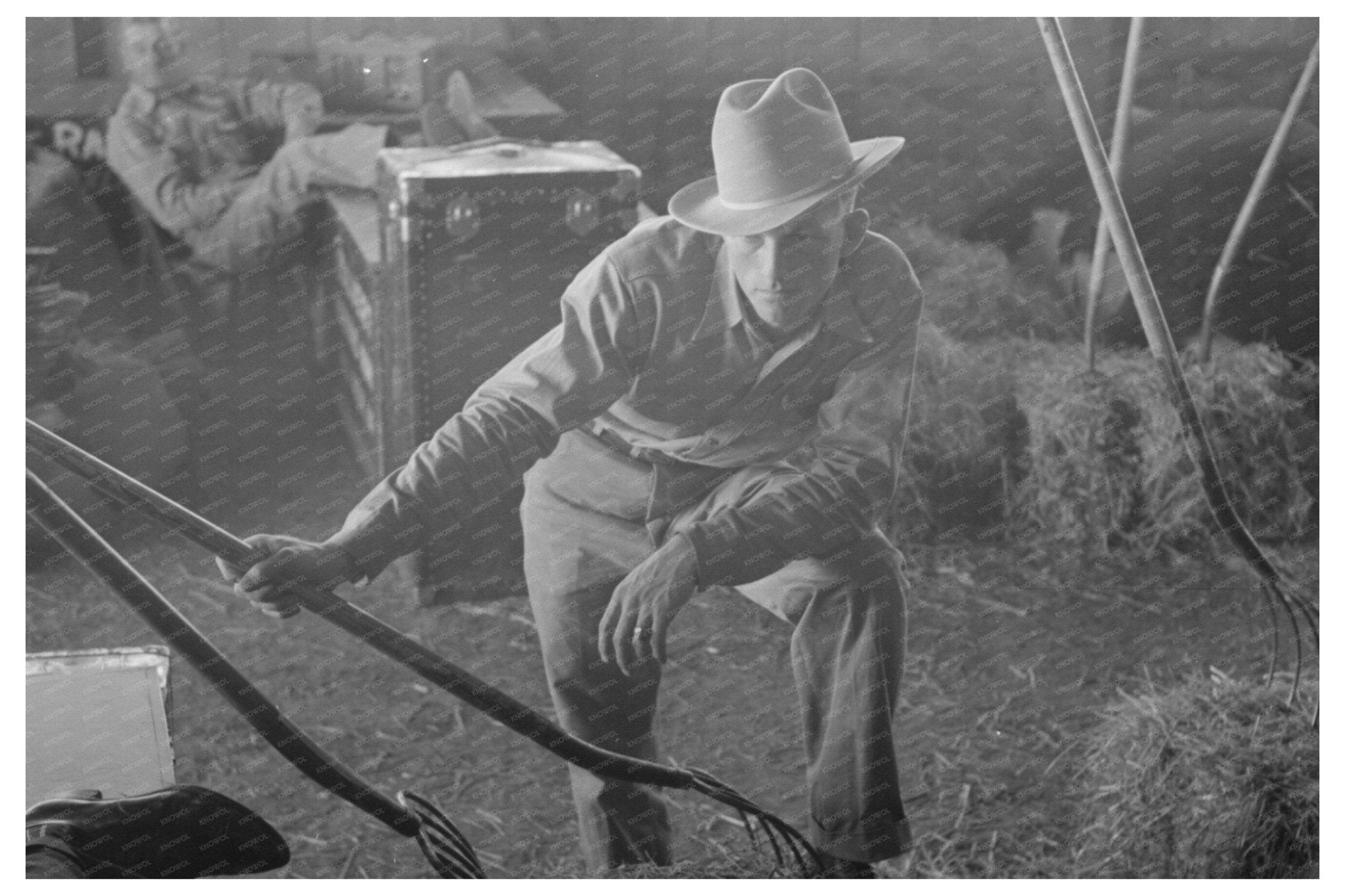 Cowboy at San Angelo Fat Stock Show March 1940 - Available at KNOWOL