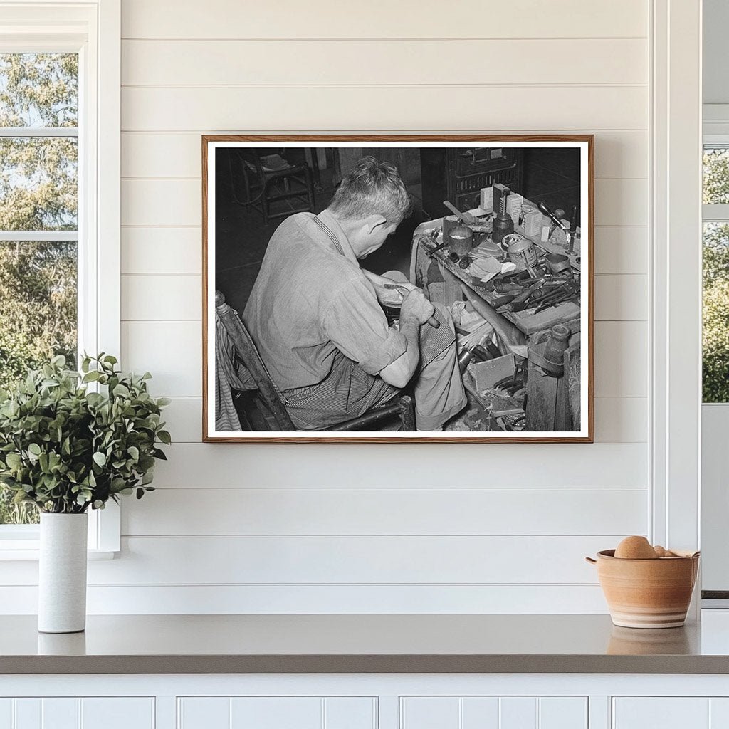 Cowboy Bootmaker at Work in Alpine Texas May 1939 - Available at KNOWOL