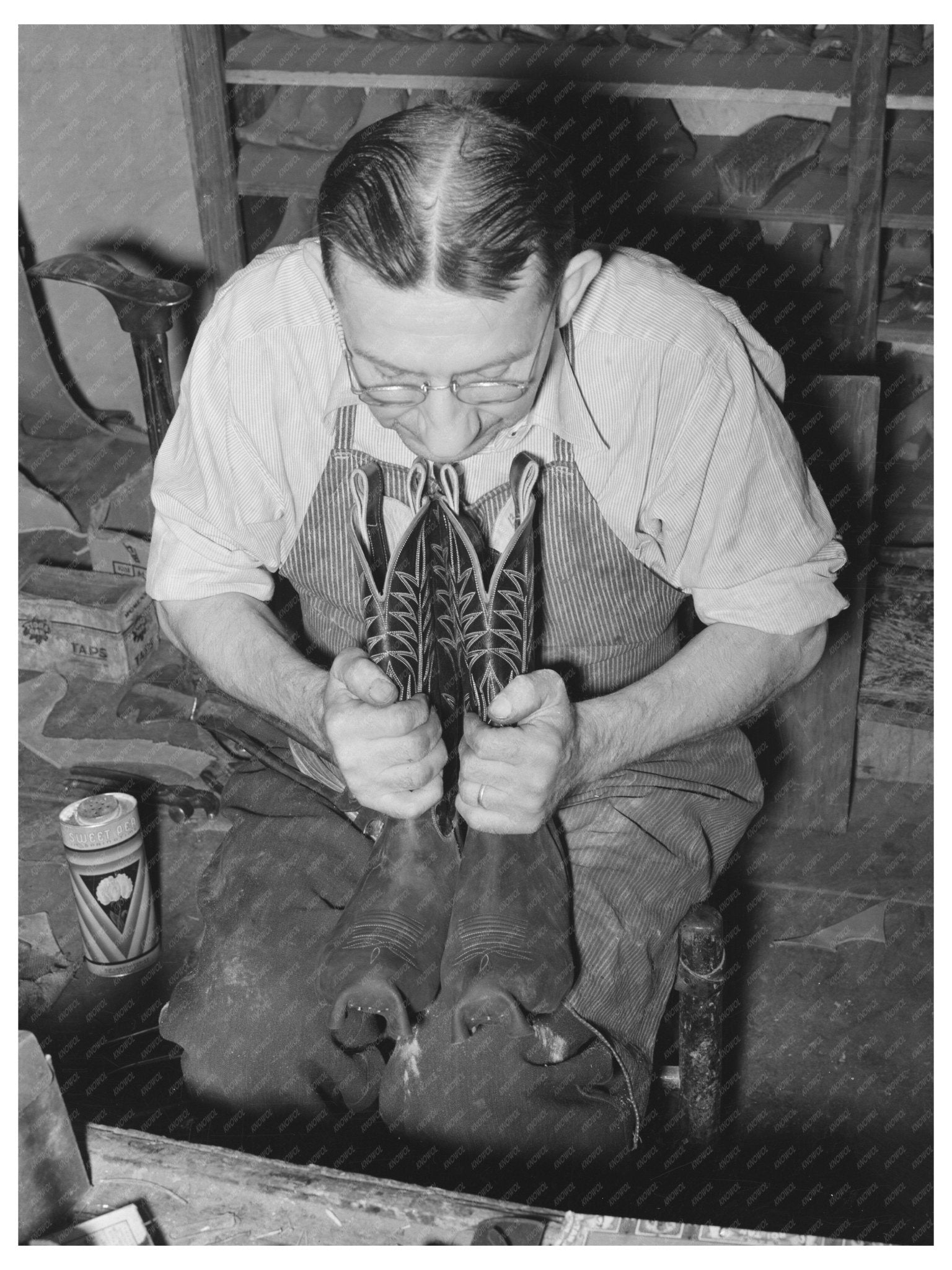 Cowboy Boots Craftsmanship Alpine Texas May 1939 - Available at KNOWOL