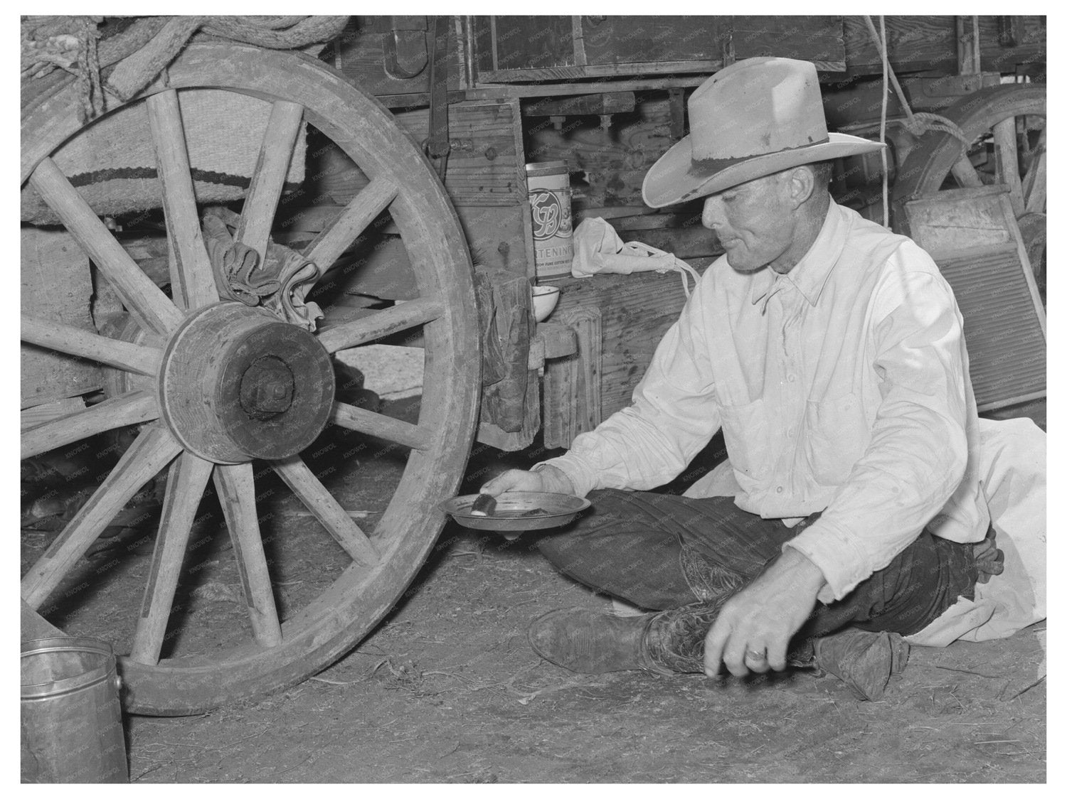 Cowboy Dinner by Chuck Wagon SMS Ranch Texas 1939 - Available at KNOWOL