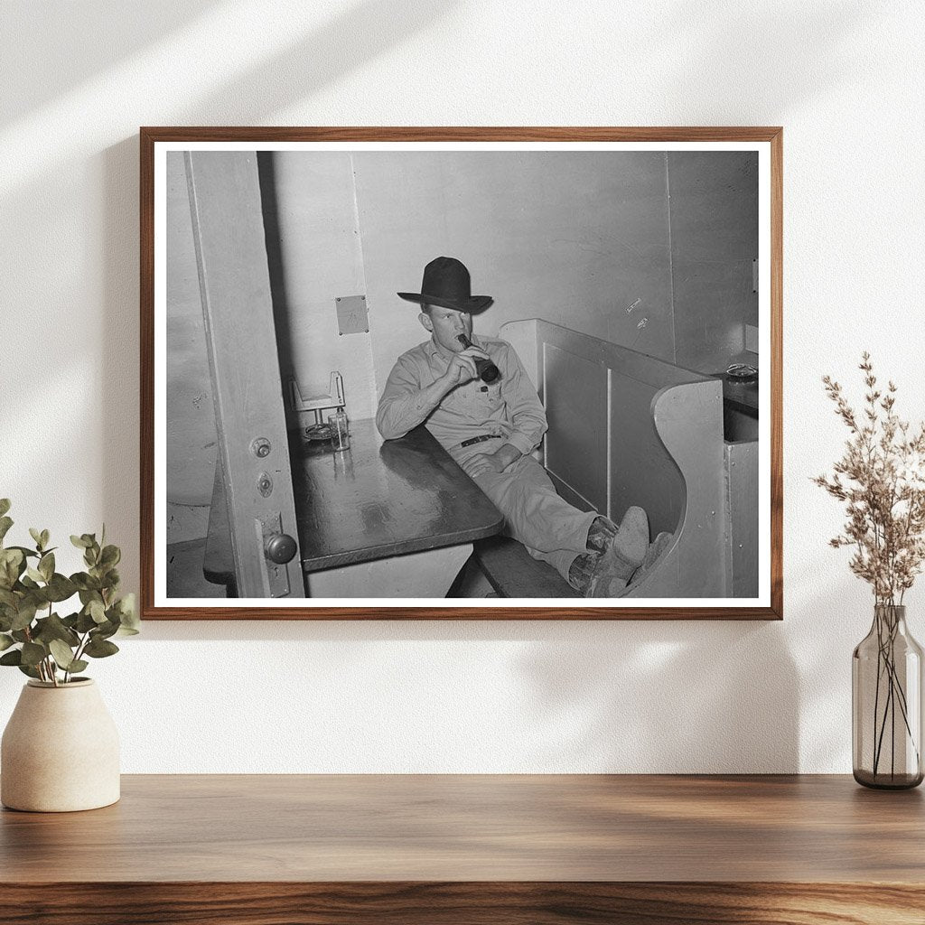 Cowboy in Beer Parlor Alpine Texas May 1939 - Available at KNOWOL