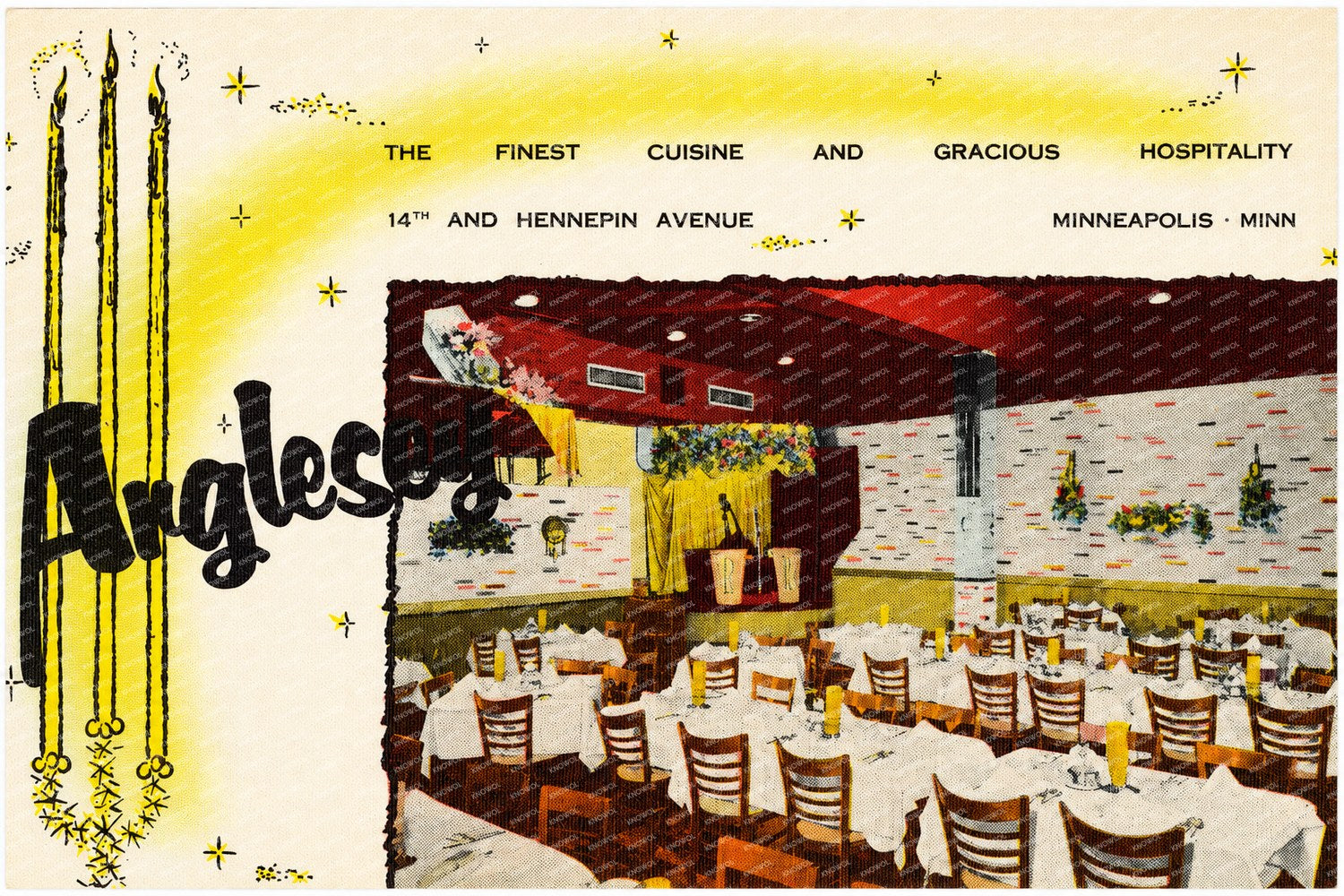 Minneapolis, MN: Anglesey. The finest cuisine and gracious hospitality. 14th and Hennepin Avenue