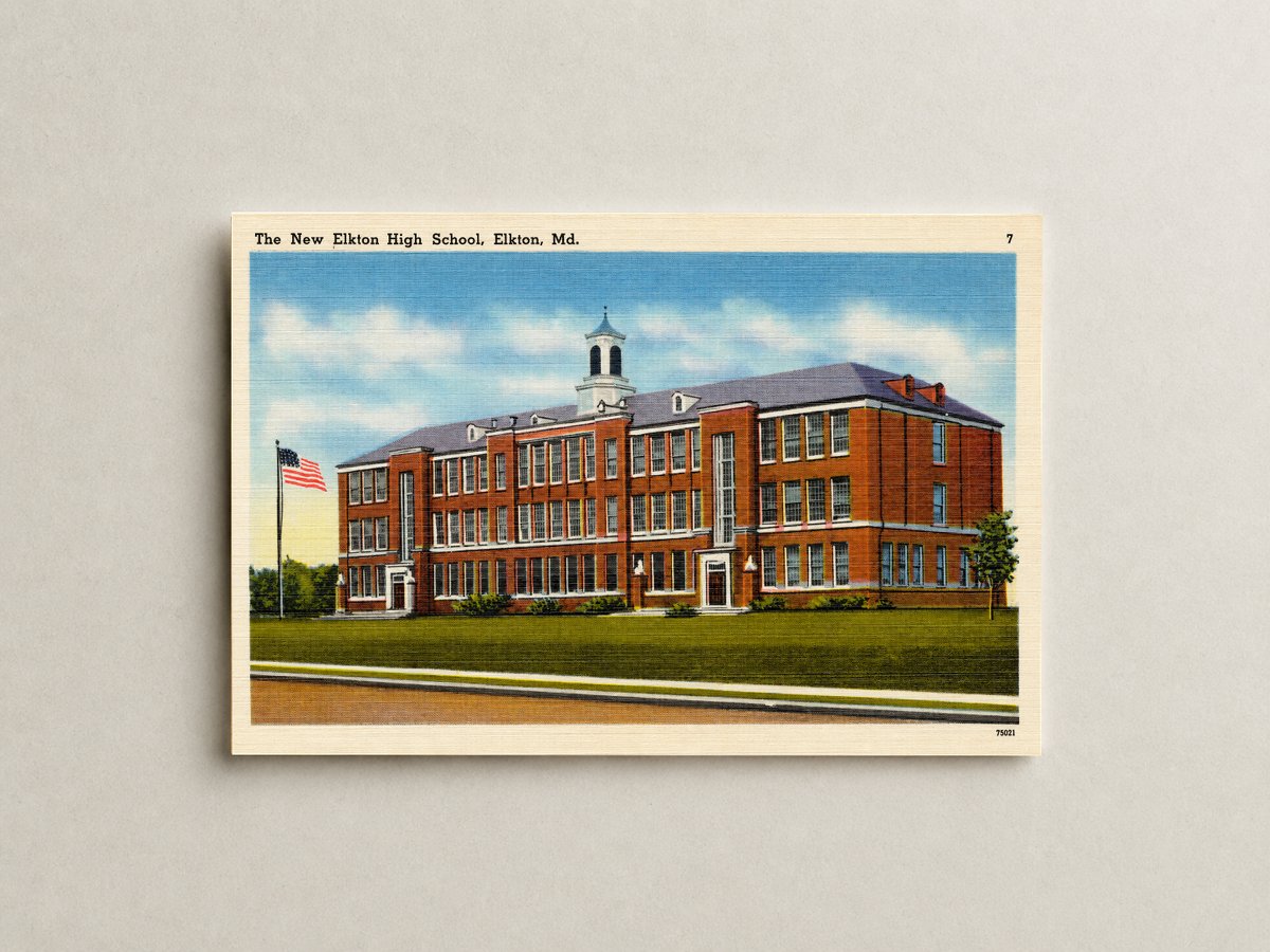 The new Elkton High School, Elkton, MD — Vintage Maryland Postcard