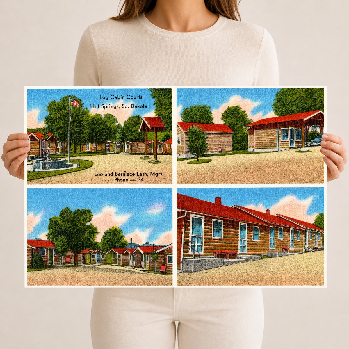 Hot Springs, SD: Log Cabin Courts, Hot Springs, So. Dakota