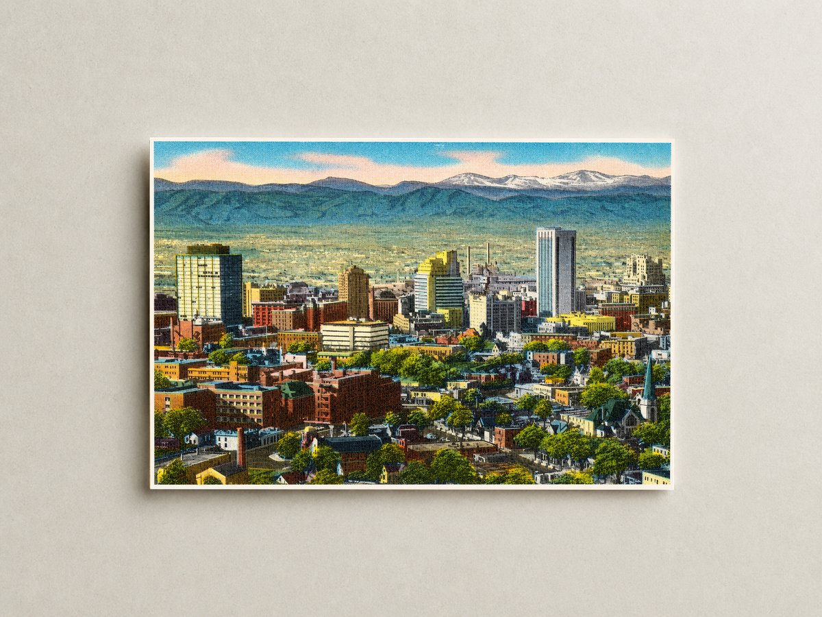 Denver, CO: Panorama of mile high Denver, Colorado, metropolis of the Rocky Mountain Empire.