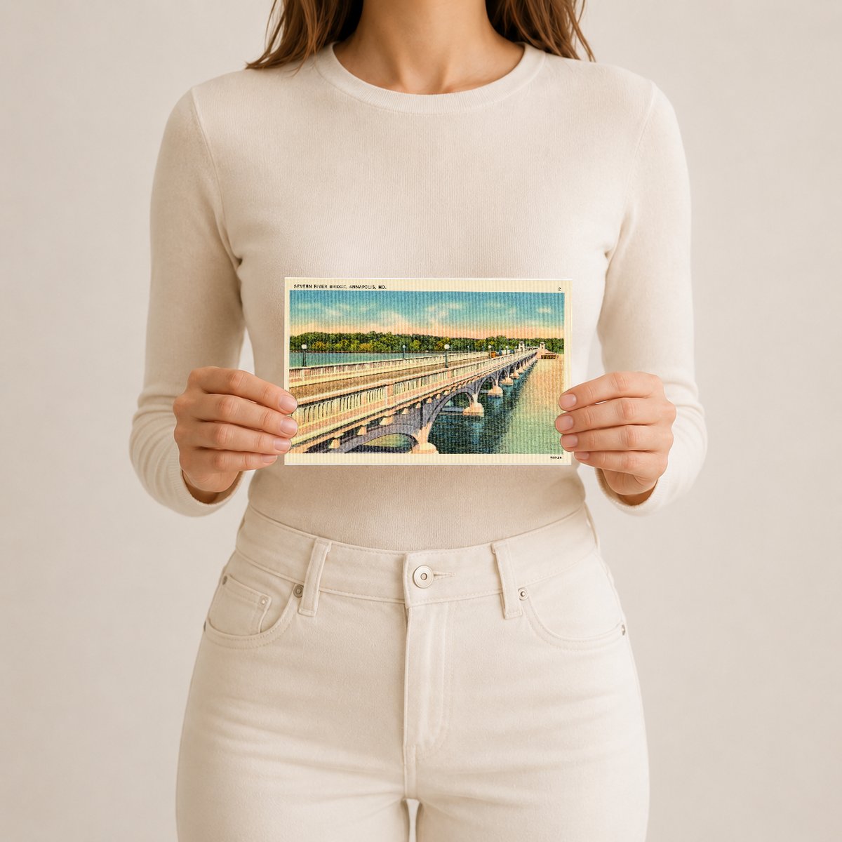 Severn River Bridge, Annapolis, MD. — Vintage Maryland Postcard