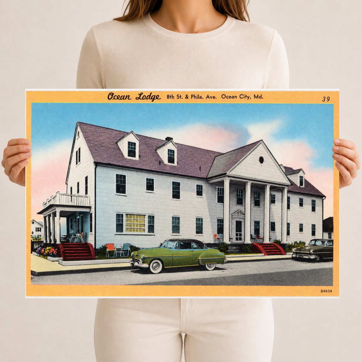 Ocean Lodge, 8th St. & Phila. Ave., Ocean City, MD — Vintage Maryland Postcard