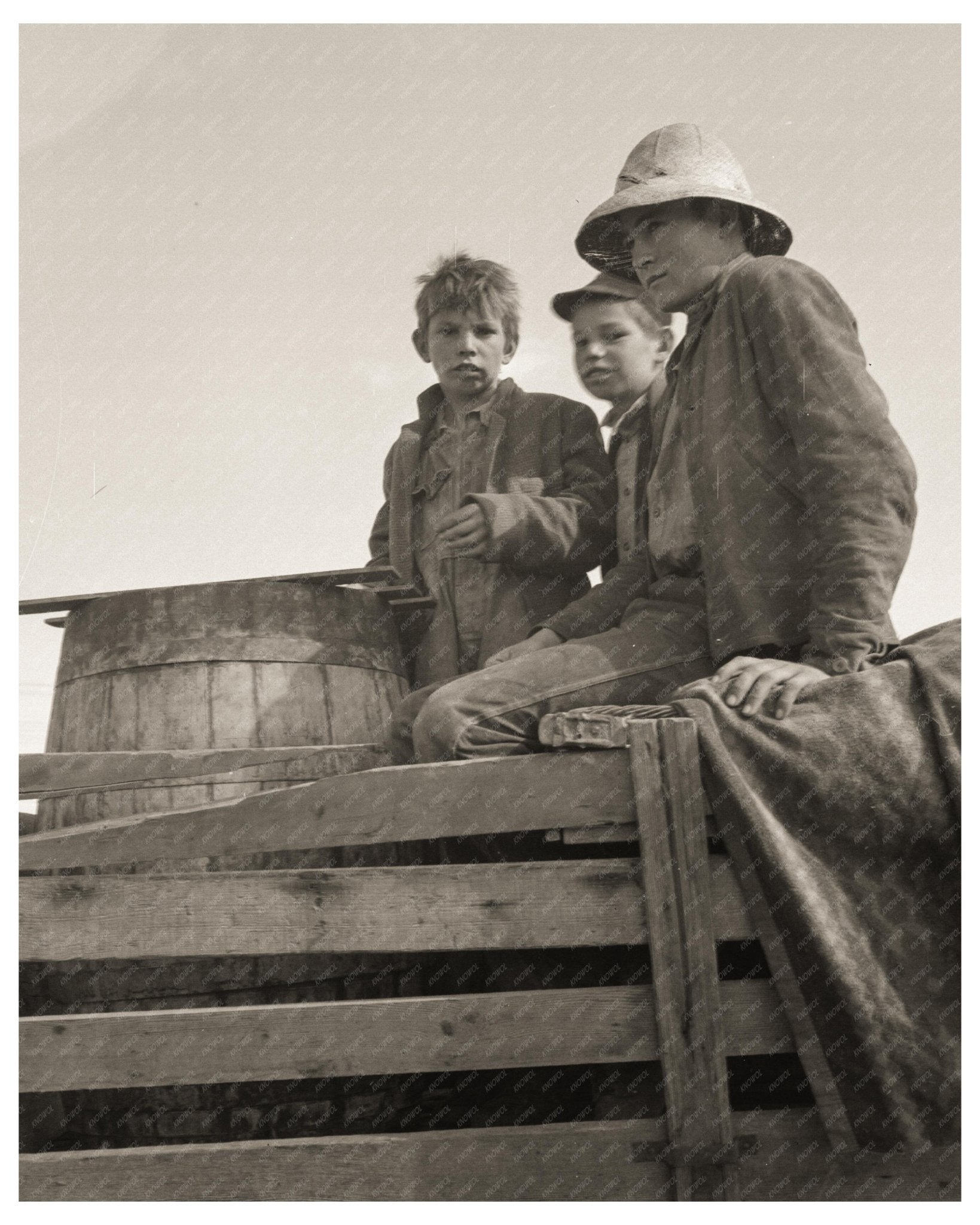 Drought Refugees Brothers Bakersfield California November 1935 Vintage Photo - Available at KNOWOL