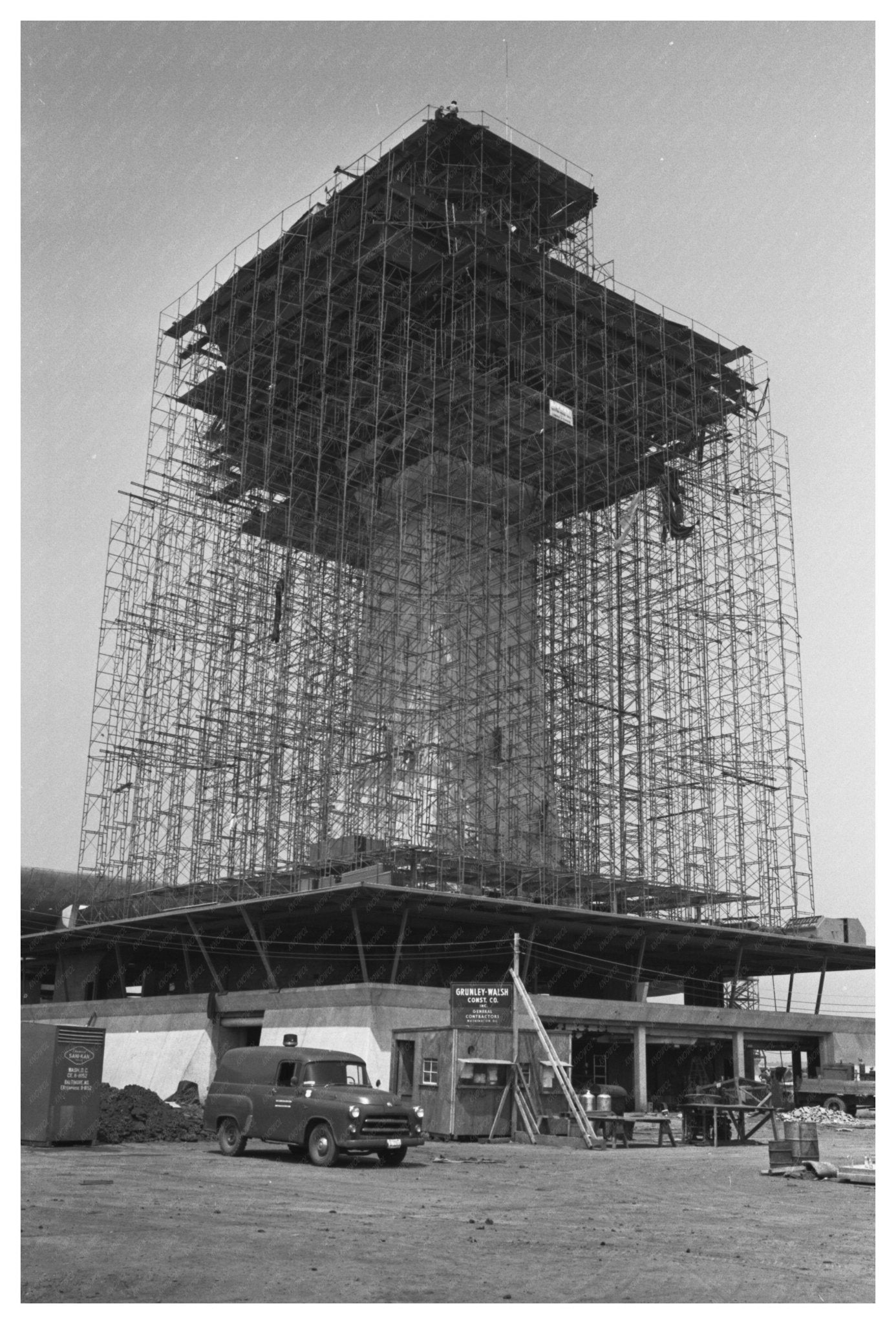 Dulles Airport Control Tower Construction May 1962 Vintage Photo - Available at KNOWOL