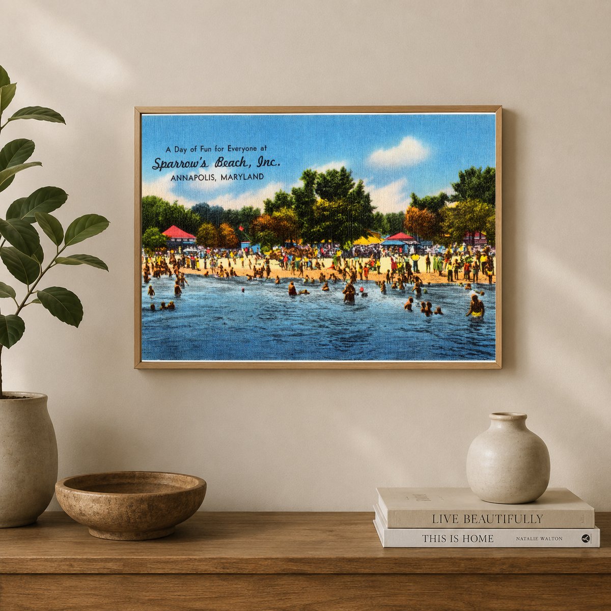 A day of fun for everyone at Sparrow's Beach, Inc., Annapolis, Maryland — Vintage Maryland Postcard