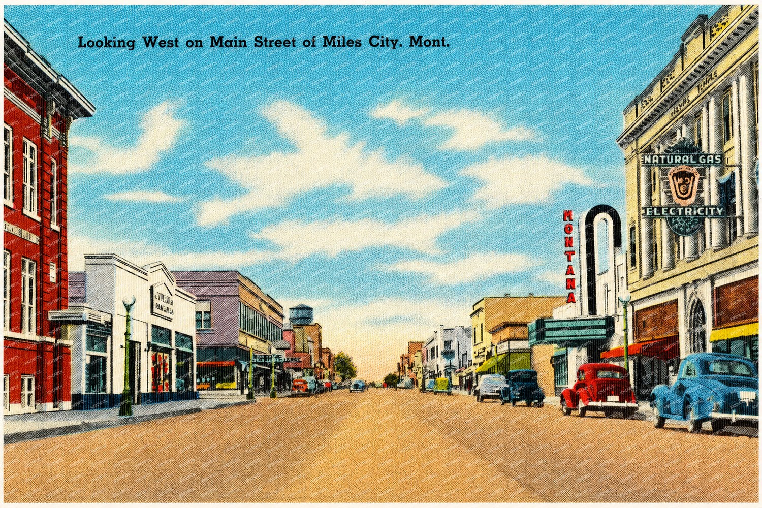 Miles City, MT: Looking West on Main Street of Miles City