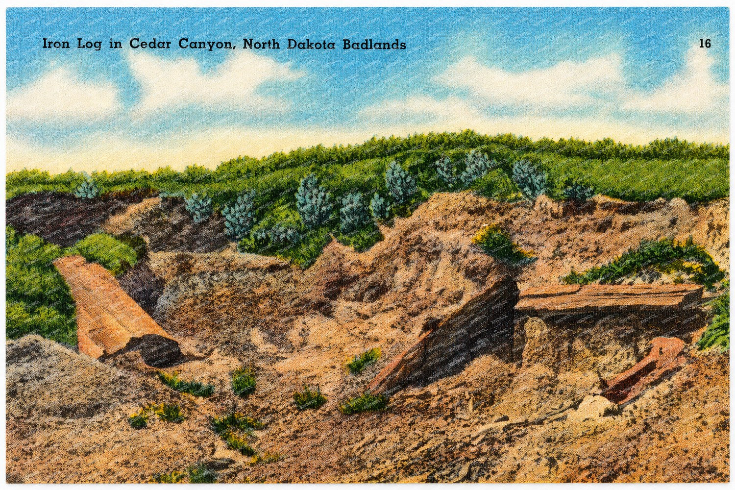 Cedar Canyon, ND: Iron log in Cedar Canyon, North Dakota Badlands
