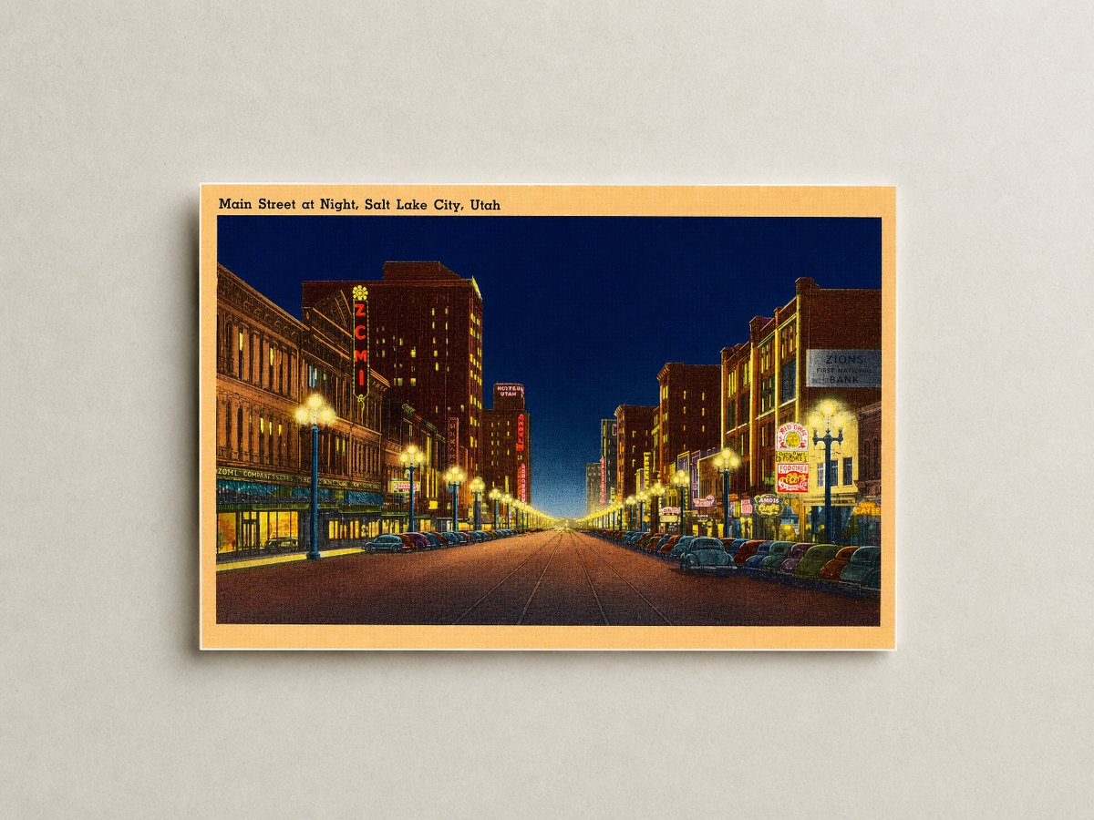 Salt Lake City, UT: Main Street at night, Slat Lake City