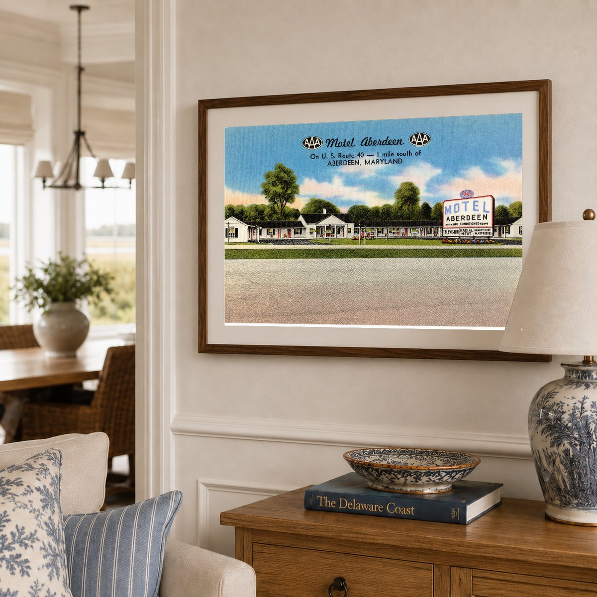 Motel Aberdeen on U. S. Route 40 -- 1 mile south of Aberdeen, Maryland — Vintage Maryland Postcard