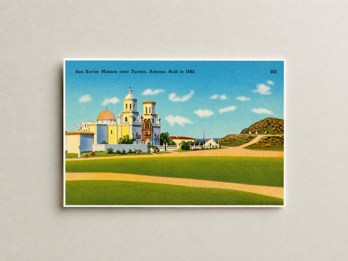Tucson, AZ: San Xavier Mission near Tucson, Arizona, built in 1692