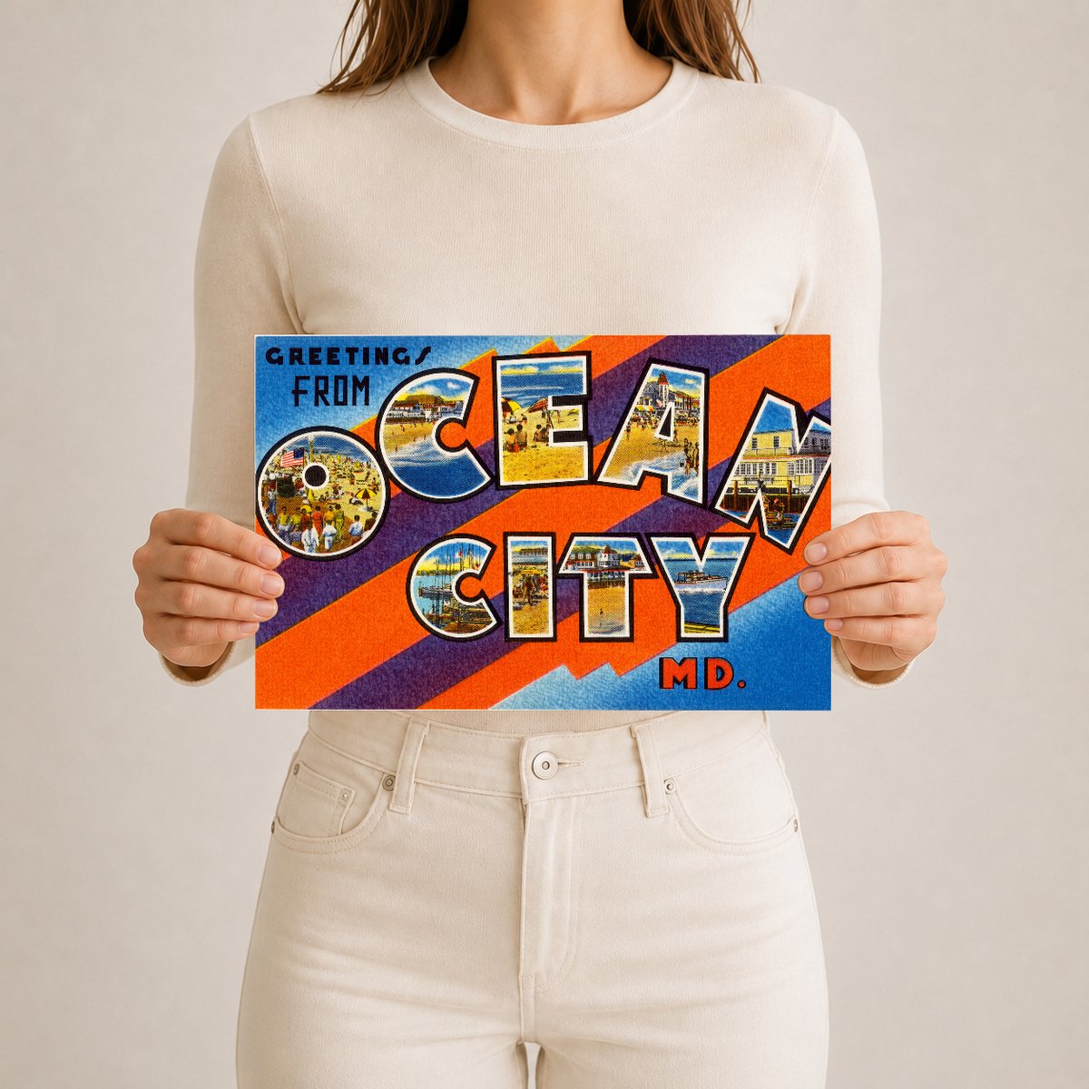 Greetings from Ocean City — Vintage Maryland Postcard
