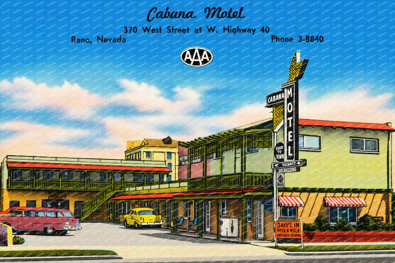 Reno, NV: Cabana Motel, 370 West Street at W. Highway 40