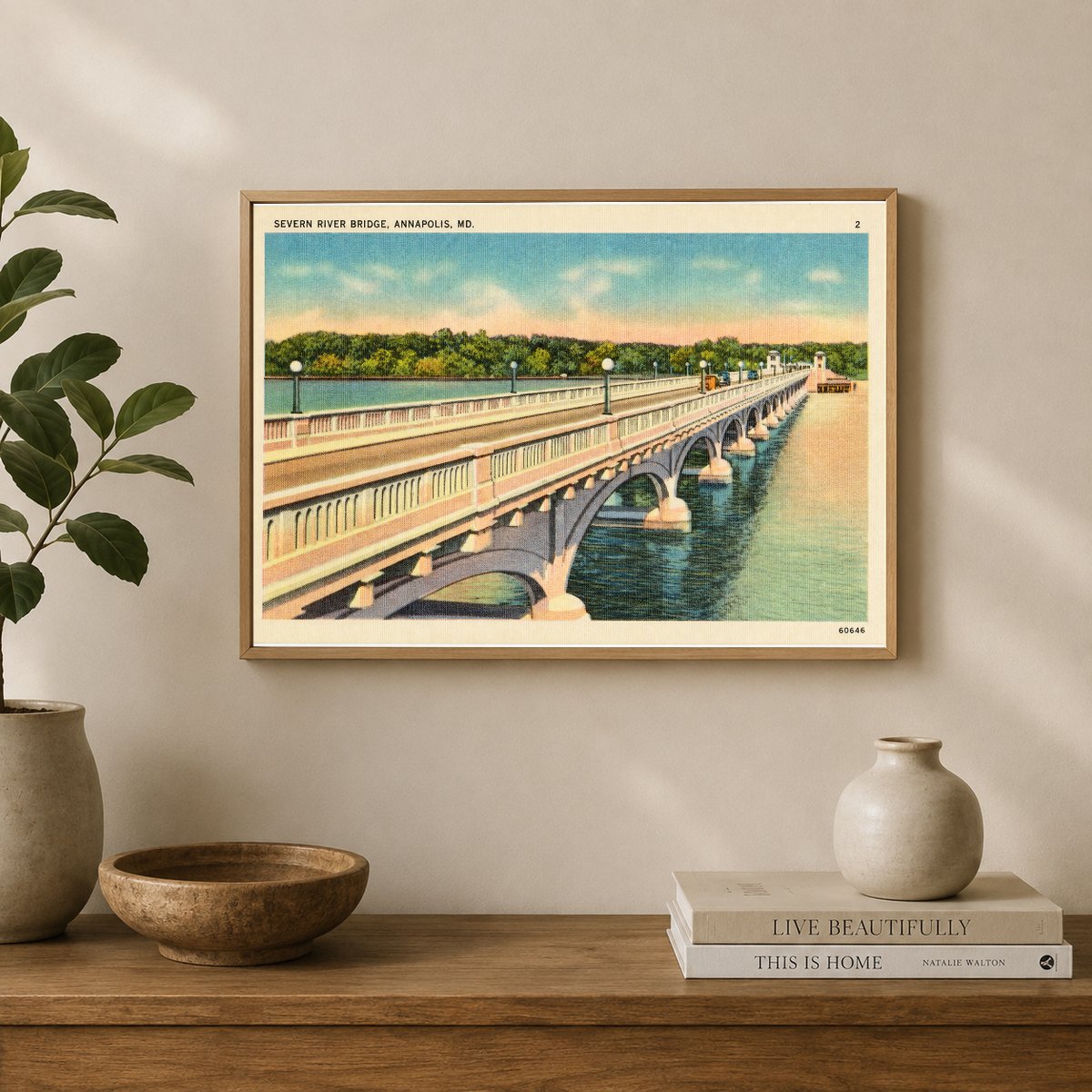 Severn River Bridge, Annapolis, MD. — Vintage Maryland Postcard