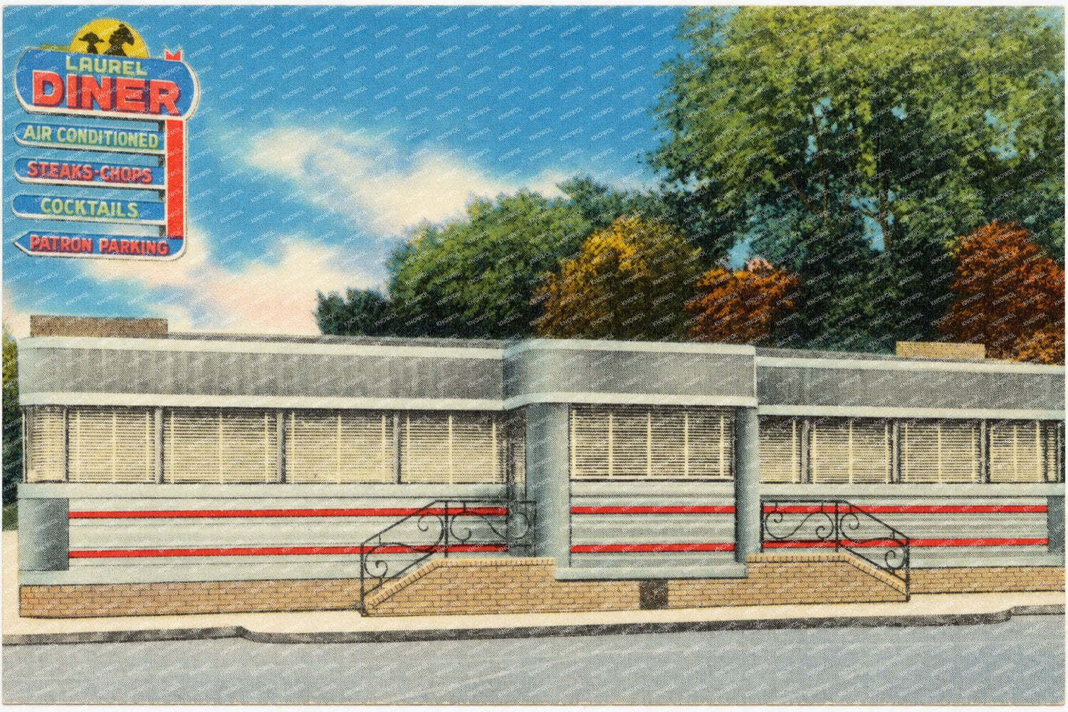 The New Laurel Diner, midway between Baltimore, MD And Washington, D. C. , on Route #1, Laurel, Maryland — Vintage Maryland Postcard